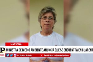 Ministra realizando el anuncio sobre contagio de coronavirus