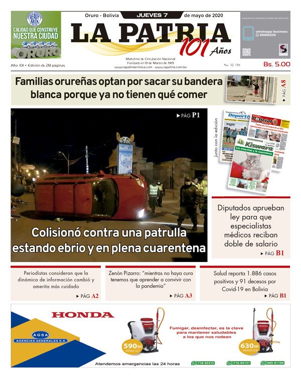 Edición PDF La Patria del 7 de mayo de 2020