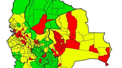 Mapa del segundo reporte de riesgo sobre el Covid-19