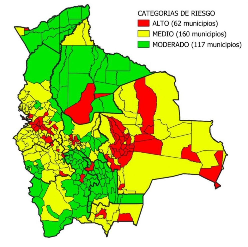 Mapa del segundo reporte de riesgo sobre el Covid-19