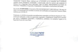 Asuss anulación instructivo Covid-19