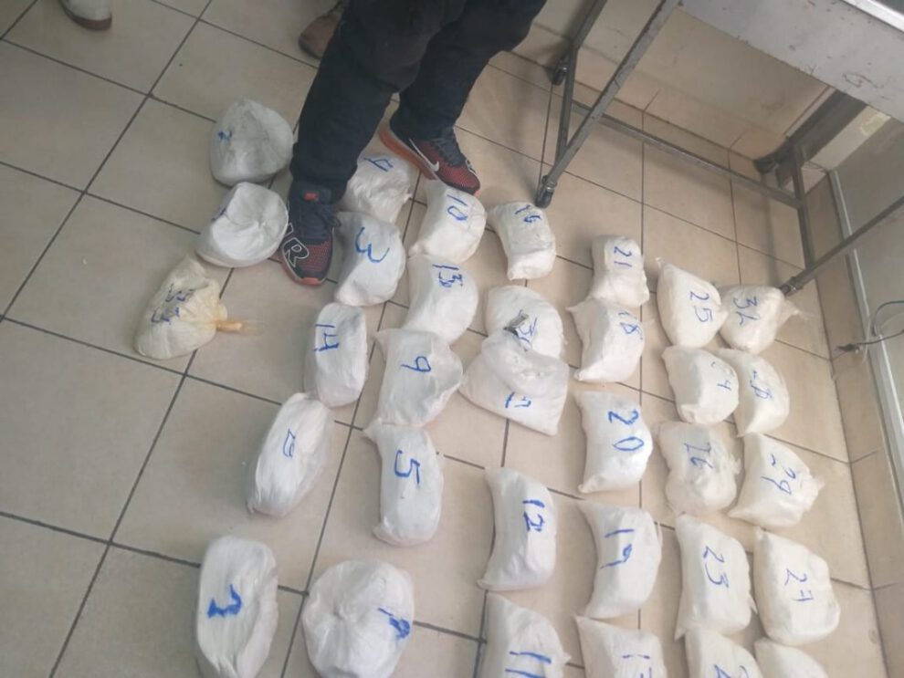 Cocaína incautada de 32 kilos en Oruro