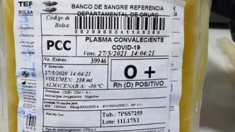 Donadores de plasma para pacientes críticos con Covid-19
