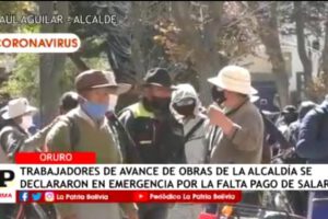 Trabajadores de Avance de Obras en emergencia por falta de pago