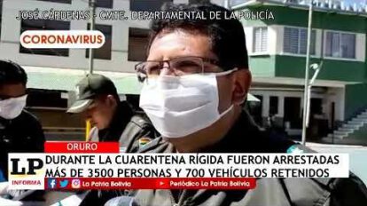 Arrestos durante cuarentena en Oruro