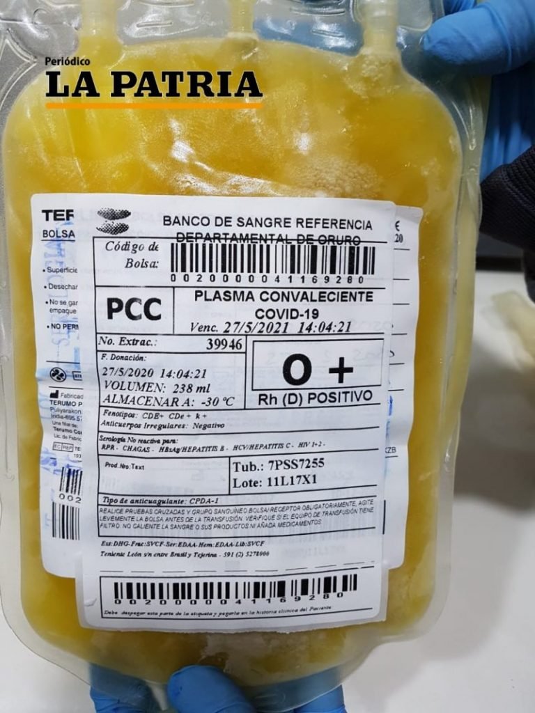 Donación de plasma para pacientes recuperados del Covid-19