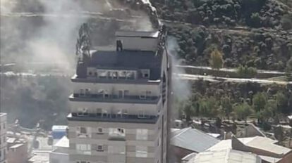 Incendio en el Hotel Camino Real en el centro paceño