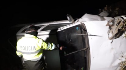 Accidente de vehículo BoliviaTv dejando dos heridos