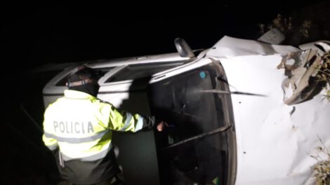 Accidente de vehículo BoliviaTv dejando dos heridos