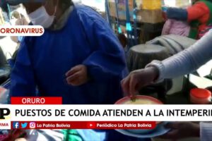 venta de caldos y laguas en Oruro por el frío