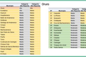 Covid-19 en Oruro: Índice de Riesgo Municipal