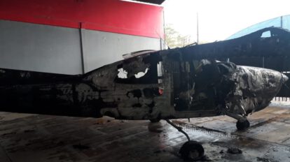 Avioneta incendiada que llevaría ayuda a Roboré