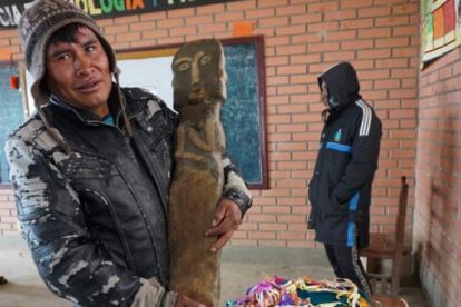 monolito Abel encontrado en Ayata, La Paz
