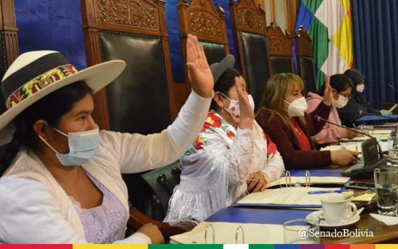 Milton Barón y Adela Cussi en la modificación de la directiva del Senado