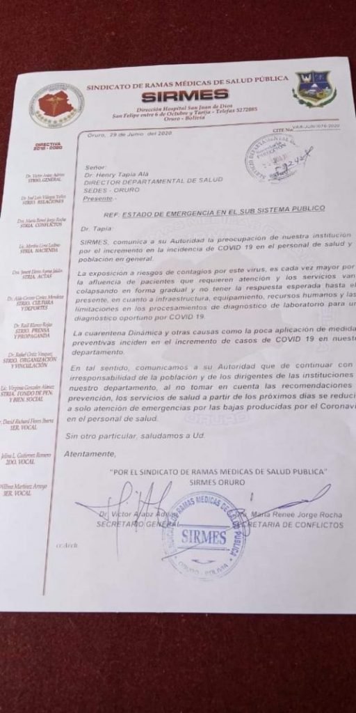 Sirmes estado de emergencia por Covid-19