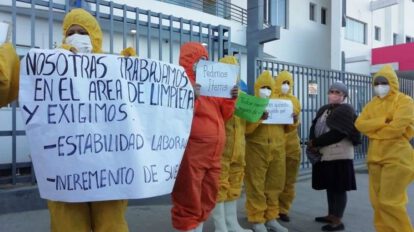 Protesta trabajadores salud Solomon Klein