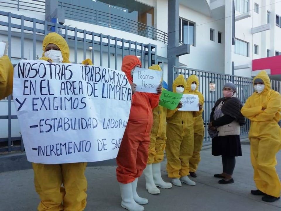 Protesta trabajadores salud Solomon Klein
