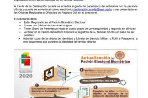 Padrón Electoral y declaraciones juradas del OEP