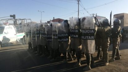Efectivos policiales en K‘ara K’ara