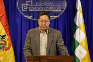 Luis Arce en conferencia de prensa sobre gastos de seguridad