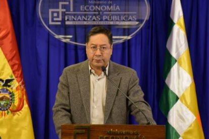 Luis Arce en conferencia de prensa sobre gastos de seguridad