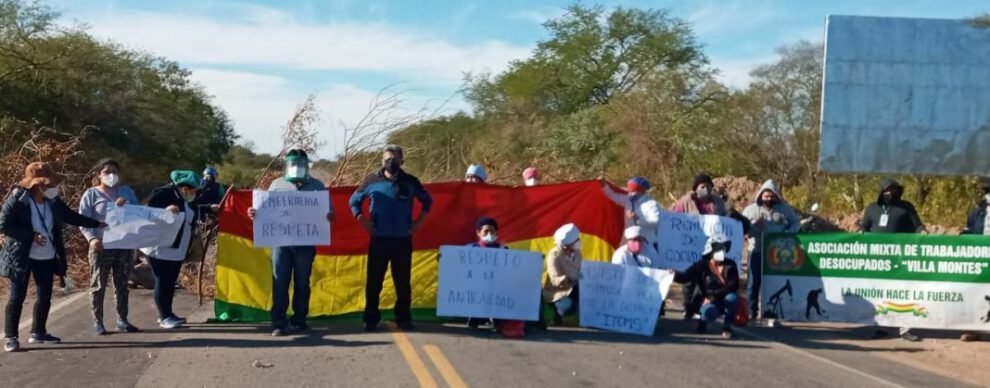 Bloqueo ruta Villa Montes por sector de salud y juntas vecinales