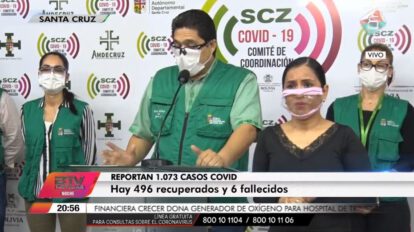 Covid-19 en Santa Cruz reporta 1.073 nuevos casos positivos