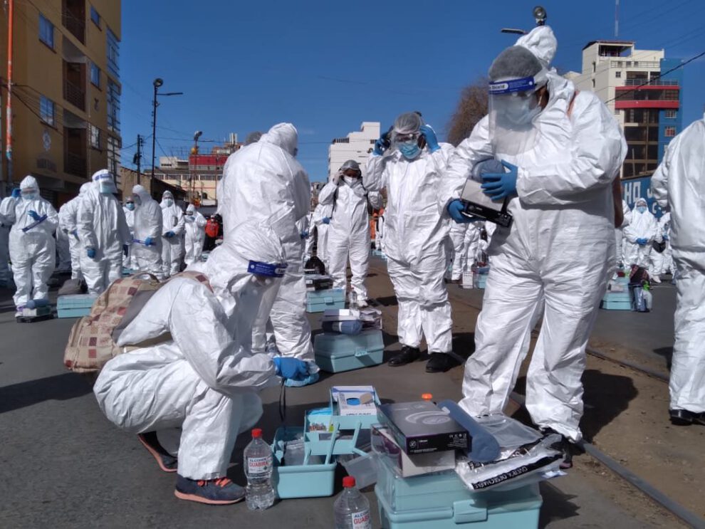 Encapsulamiento en Oruro para buscar casos de Covid-19