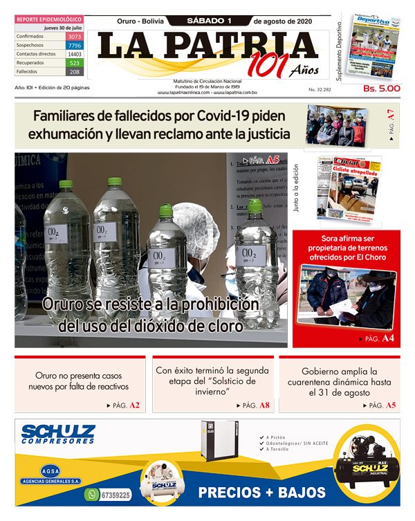 Edición PDF La Patria del 1 de agosto de 2020
