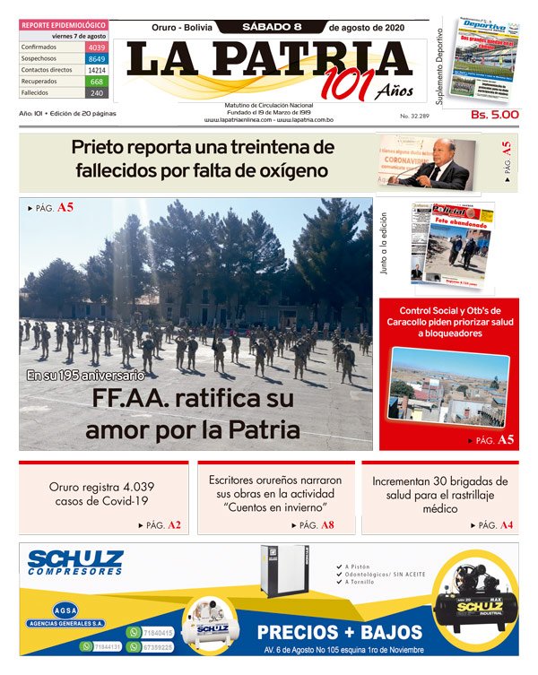 Edición PDF La Patria del 8 de agosto de 2020