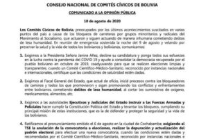 Áñez decline su candidatura para combatir el Covid-19