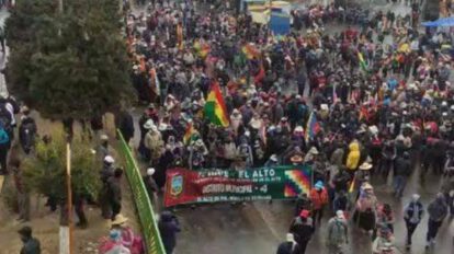 Marcha convocada por Fejuve de El Alto