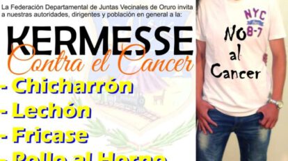 Kermesse para centro oncológico promovida por Fedjuve en Oruro