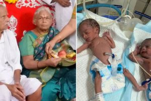 Mujer de 73 años dio a luz a gemelas en la India
