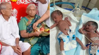 Mujer de 73 años dio a luz a gemelas en la India