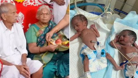 Mujer de 73 años dio a luz a gemelas en la India