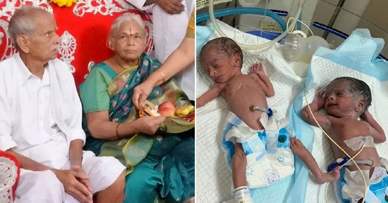 Mujer de 73 años dio a luz a gemelas en la India