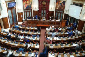 Momento de la votación para aprobación de la Ley del Bono Contra el Hambre