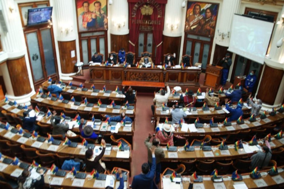 Momento de la votación para aprobación de la Ley del Bono Contra el Hambre