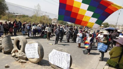 Bloqueos en Cochabamba tras la promulgación de la Ley Electoral