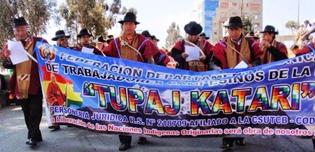 Campesinos de La Paz en movilizaciones