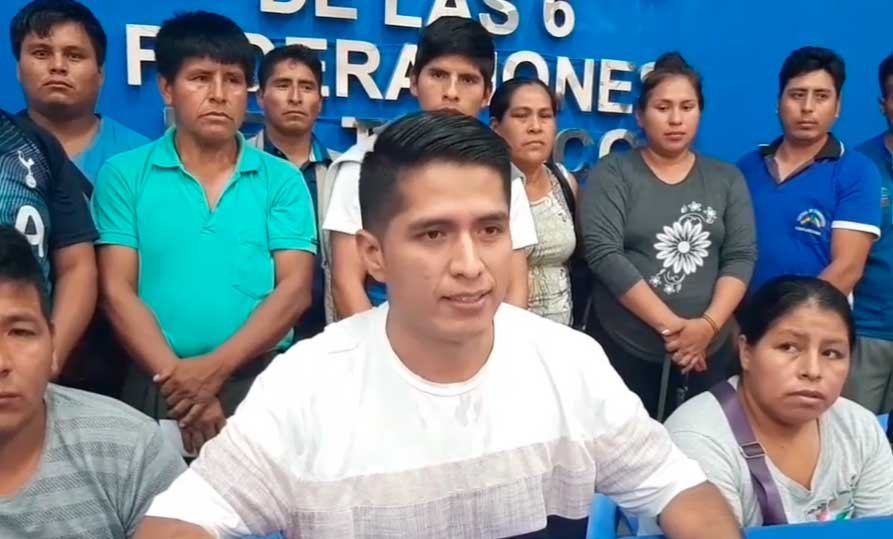 Cocaleros declaran cuarto intermedio liderados por Andrónico Rodríguez