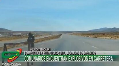 Explosivos en la carretera encontrados por la Policía