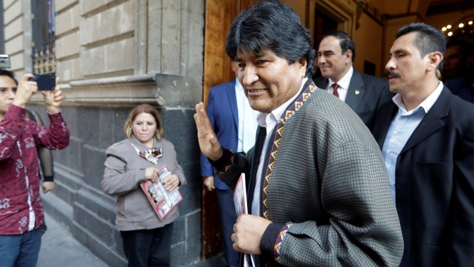 Evo Morales en su llegada a Argentina en diciembre de 2019