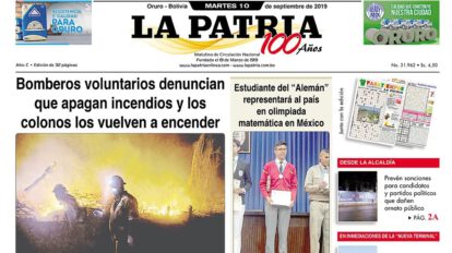 Portadas impresas del 10 de septiembre de 2019