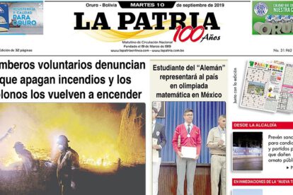 Portadas impresas del 10 de septiembre de 2019