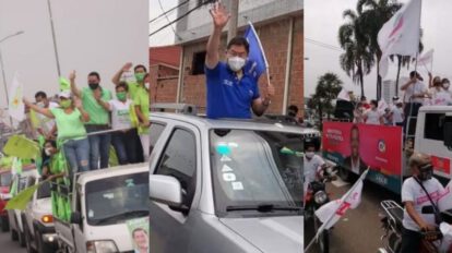 Campaña electoral en Santa Cruz con caravanas de Juntos, MAS y Creemos
