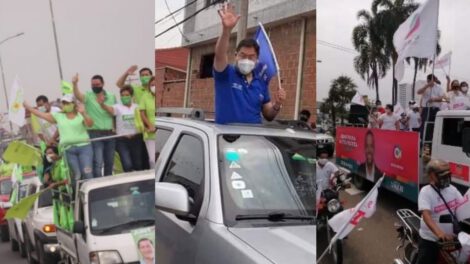 Campaña electoral en Santa Cruz con caravanas de Juntos, MAS y Creemos