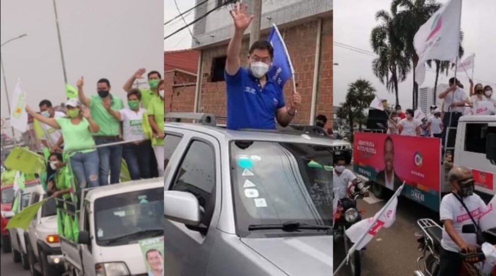 Campaña electoral en Santa Cruz con caravanas de Juntos, MAS y Creemos