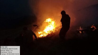 Incendio en el Parque Nacional Carrasco